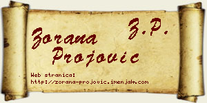 Zorana Projović vizit kartica